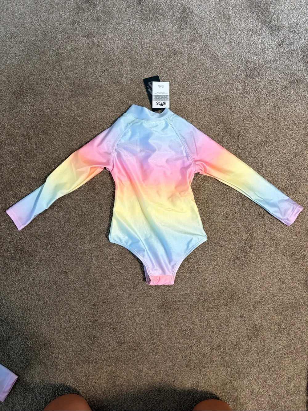 Toddler Long-Sleeve Ombre Rainbow One-Piece Swimsuit from Cotton On